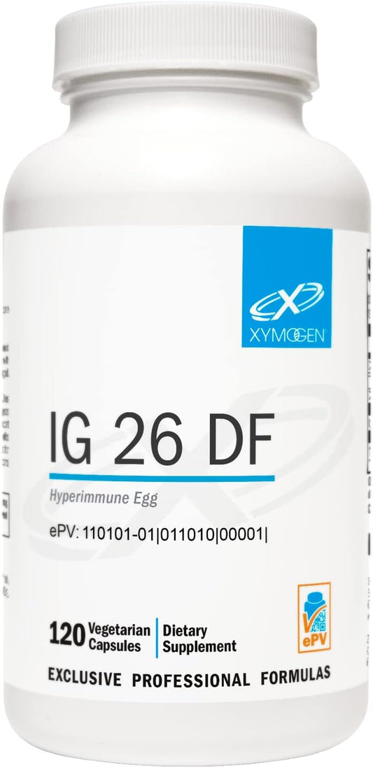 XYMOGEN IG 26 DF - Dairy-Free Colostrum Alternative with IgY Max for Cytokine Balance & Immune Support - 120 Capsules