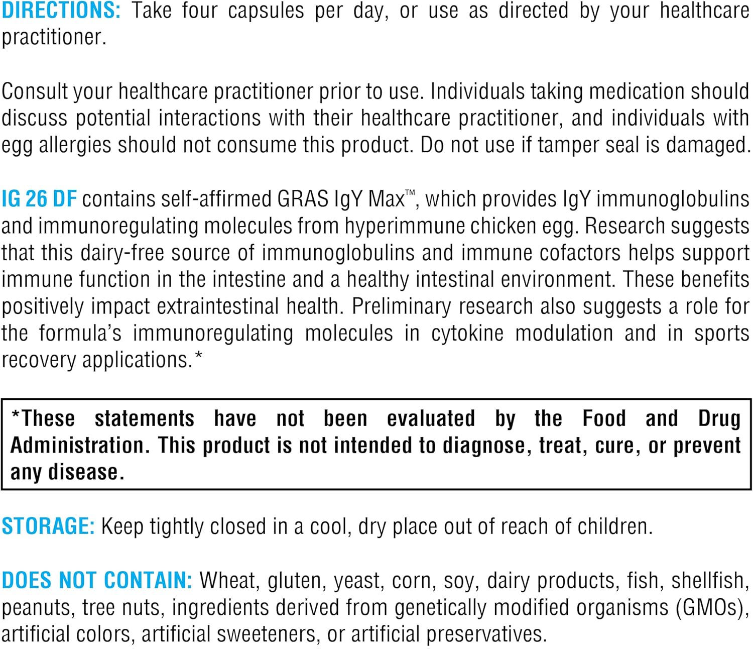 XYMOGEN IG 26 DF - Dairy-Free Colostrum Alternative with IgY Max for Cytokine Balance & Immune Support - 120 Capsules