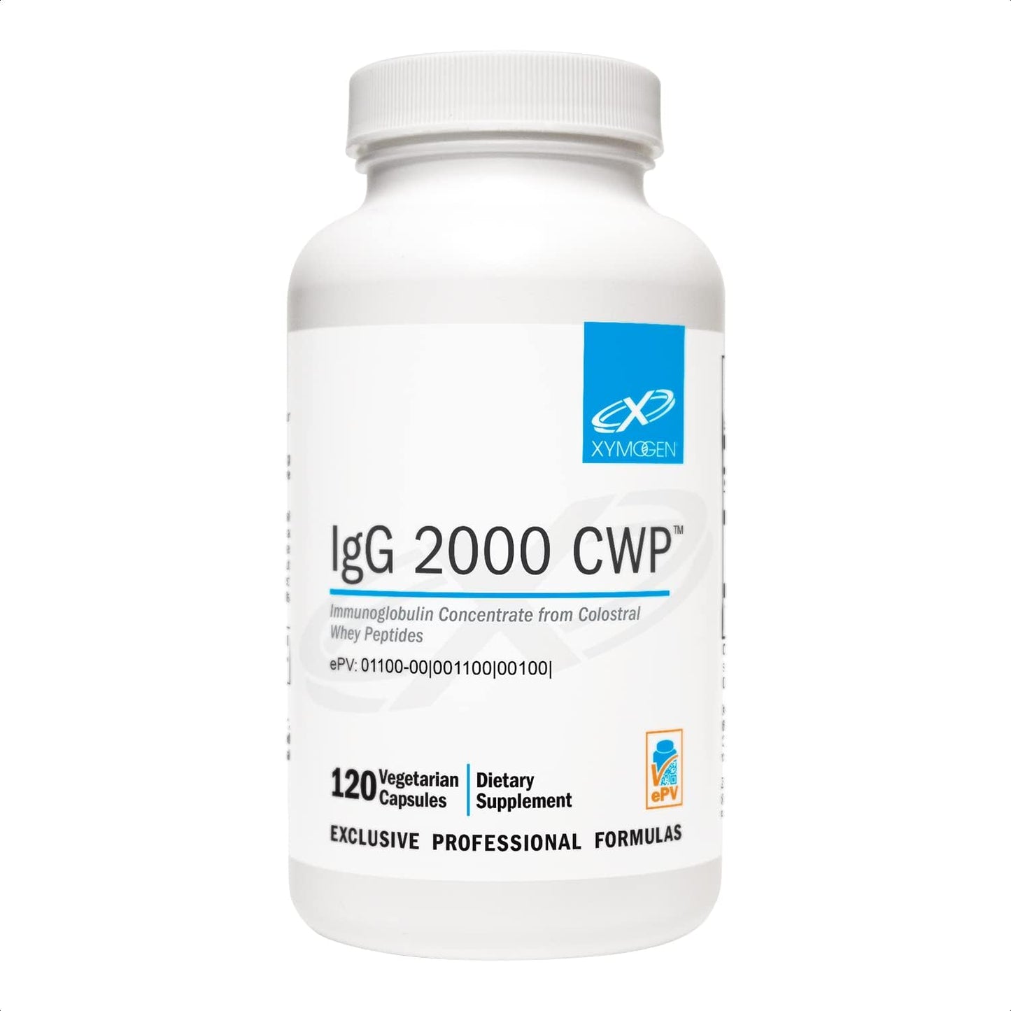 XYMOGEN IgG 2000 CWP - Colostral Whey Peptide Immunoglobulin Concentrate for Gut Health and Immune Support (120 Capsules)