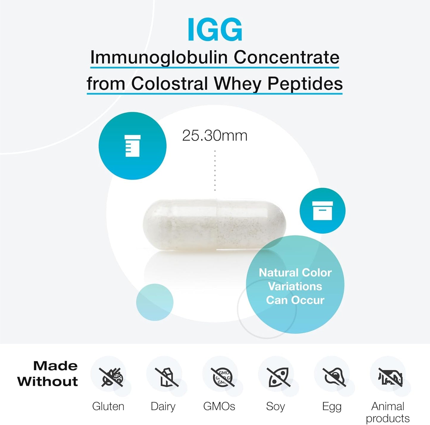 XYMOGEN IgG 2000 CWP - Colostral Whey Peptide Immunoglobulin Concentrate for Gut Health and Immune Support (120 Capsules)