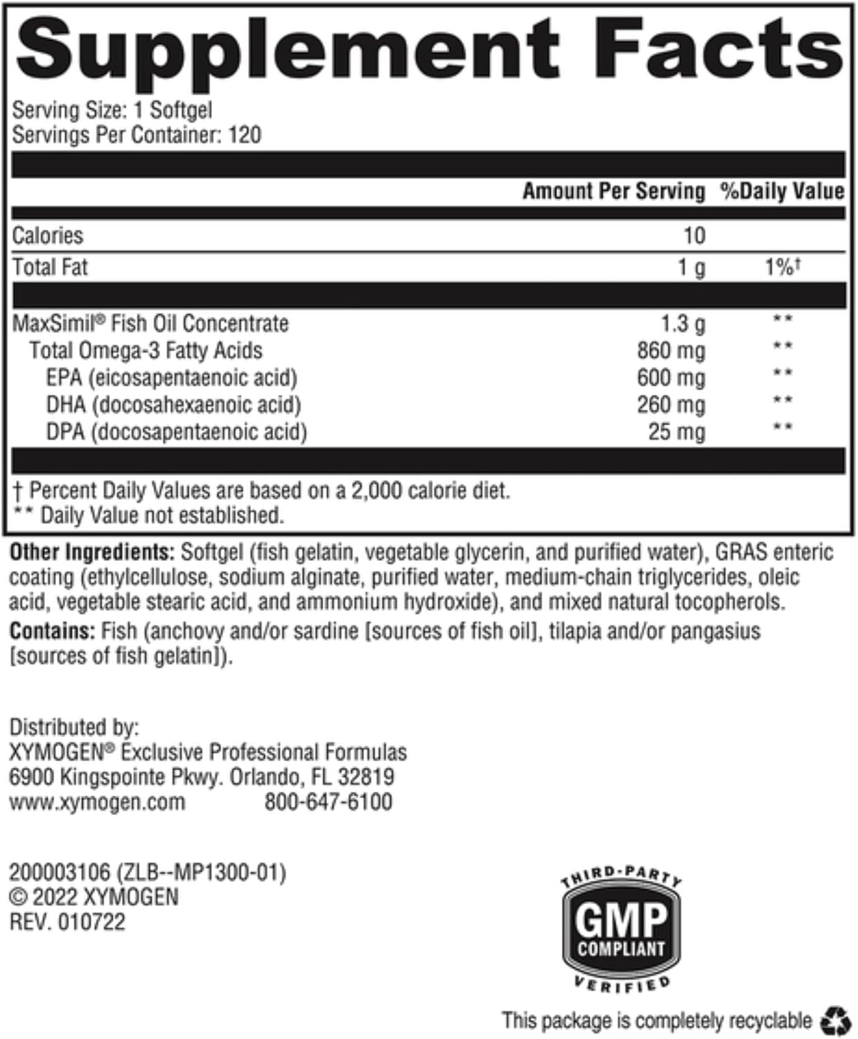 XYMOGEN Omega MonoPure 1300EC + XymBolX Bundle - Cardiovascular & Cognitive Support, Muscle Recovery - Non GMO, 120 Servings & 30 Servings