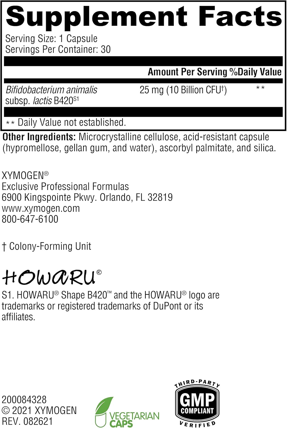 XYMOGEN ProbioMax Lean DF - B420 Probiotic Supplement for Gut Barrier Support (30 Capsules)