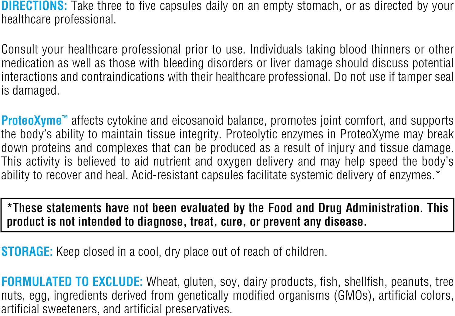 XYMOGEN ProteoXyme - Enzyme Blend for Joint Comfort, Tissue Integrity, and Immune Balance - 100 Acid-Resistant Capsules