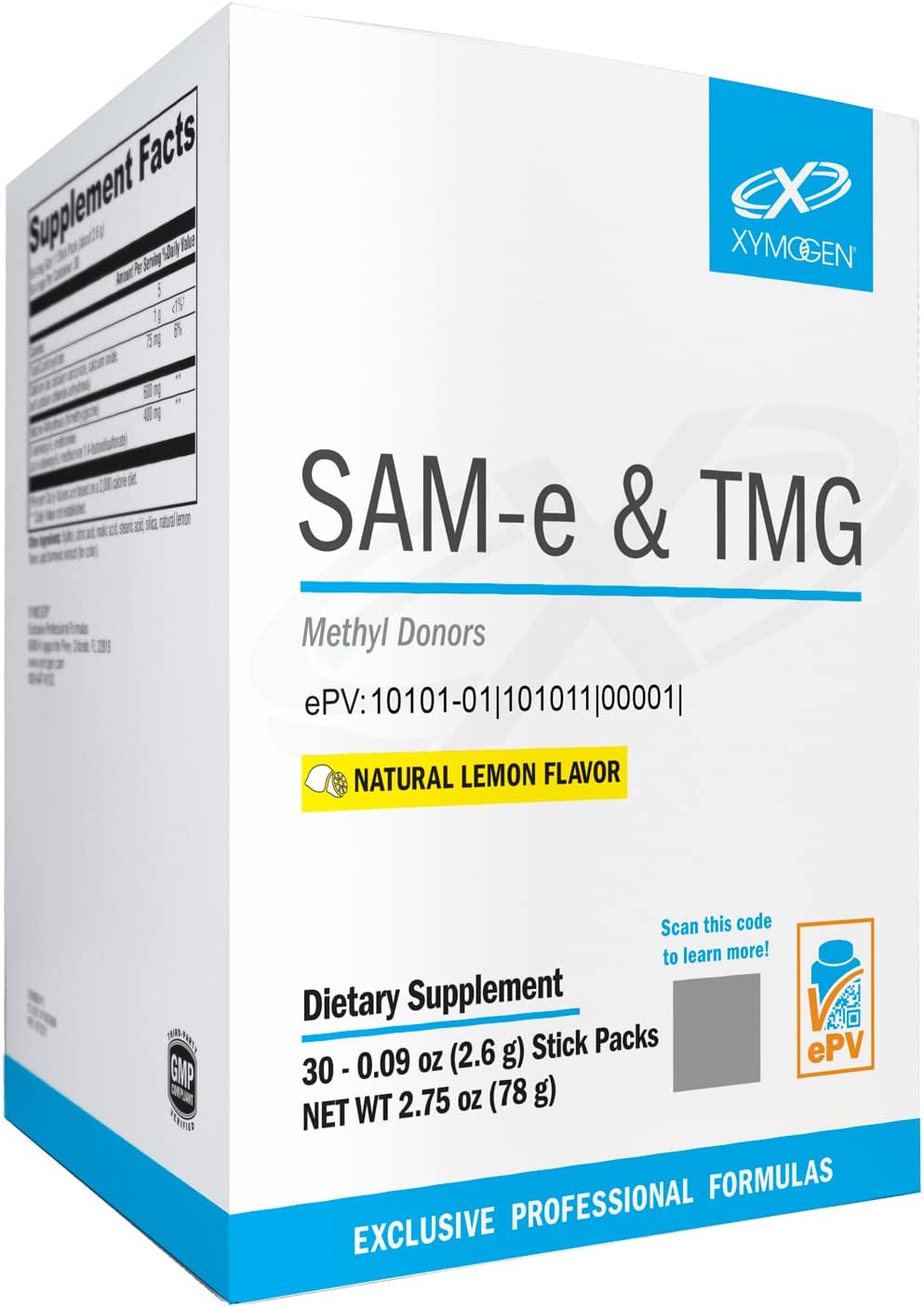 XYMOGEN SAM-e & TMG Supplement - Liver, Mood, and Joint Support - Gluten Free, Vegan, Non GMO - 30 Servings