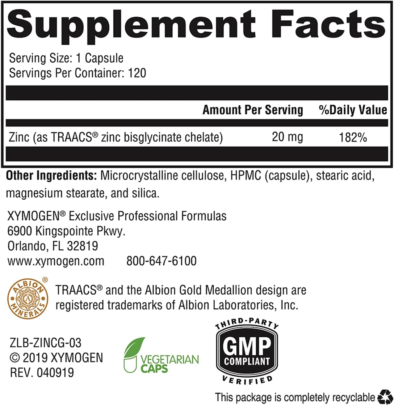 XYMOGEN Xcellent Vitamin C & Zinc Supplement Combo - 240 Capsules for Immune Support & Antioxidant Boost - BoostGo Australia