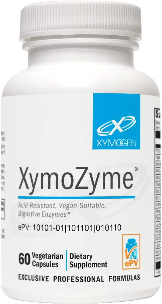 XYMOGEN XymoZyme - Vegan Multi-Enzyme Supplement for Digestion - Plant-Based Enzymes for Gut Health & Nutrient Absorption - Supports Digestive Health - 60 Capsules