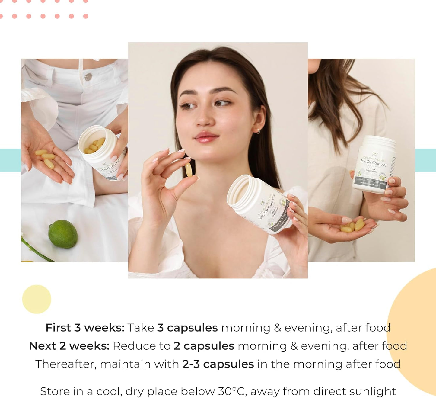 Y-Not Natural Emu Oil Capsules - Pharmaceutical Grade Supplement for Heart, Hair, Metabolism & Joints - 1000mg, 500 Capsules