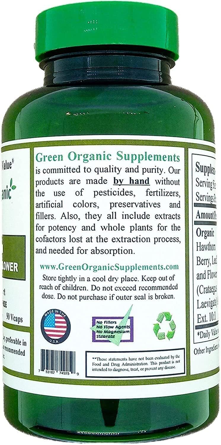 Yarrow Flower Green Organic Supplement - 90 VCaps, Non-GMO, Gluten-Free - Pack of 1