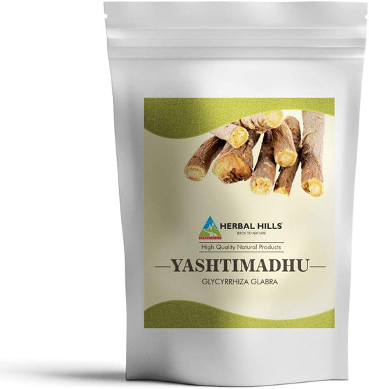 Yashtimadhu Powder - 16 Oz (454 G) | Pure Licorice Root Powder from Herbal Hills | Glycyrrhiza glabra Supplement