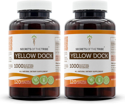 Yellow Dock 1000mg Dried Root Capsules - 240 Capsules, Secrets of the Tribe