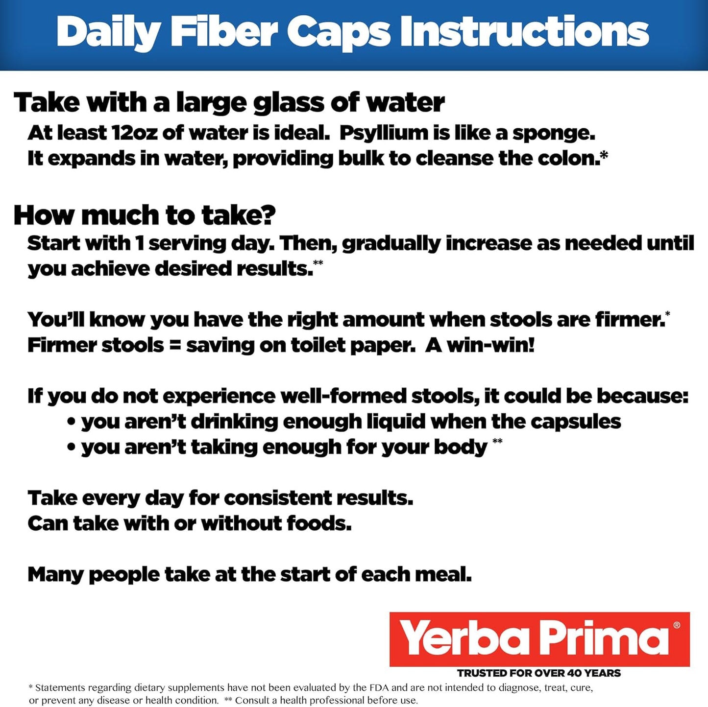 Yerba Prima Daily Fiber Capsules 720ct - Soluble & Insoluble Fiber Supplement for Colon Cleanse & Gut Health - Vegan & Non-GMO
