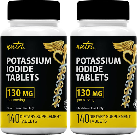 YODO Naciente Potassium Iodide Tablets 130mg - 280 Tablets (Pack of 2) - KI Pills - Long Expiry Date