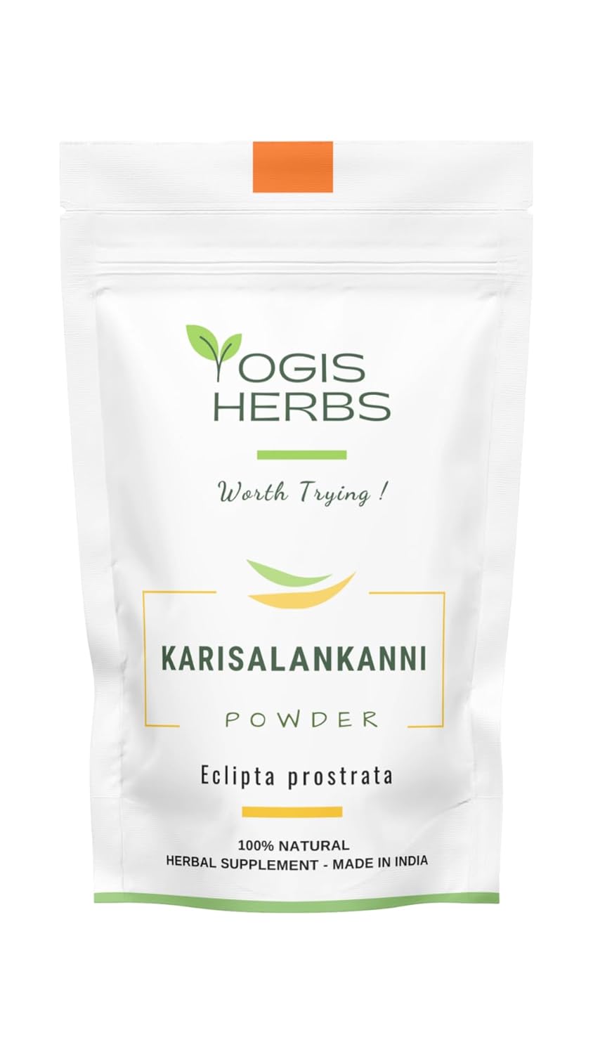 Yogis Herbs Karisalankanni Powder - 1 Lb Fresh & Pure Eclipta Alba/False Daisy Powder - Pack of 1