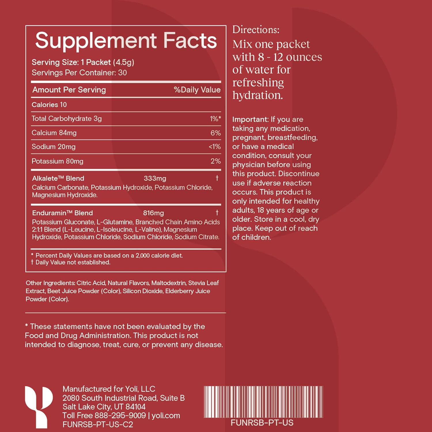 Yoli® Fun Electrolyte Powder Packets - Sugar-Free Hydration Powder with Alkalete Blend - Electrolytes for Energy and Hydration