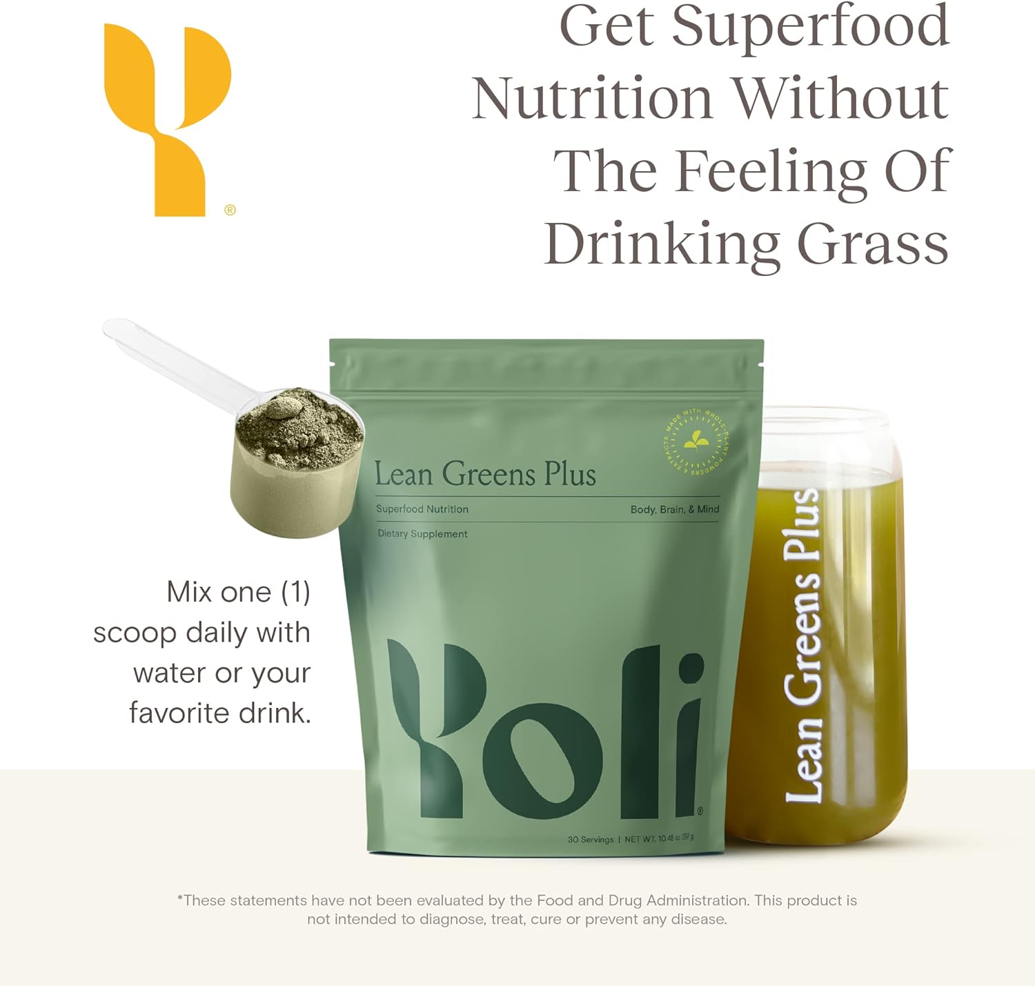 Yoli® Lean Greens Plus Superfood Powder Supplement - 14 OZ Size