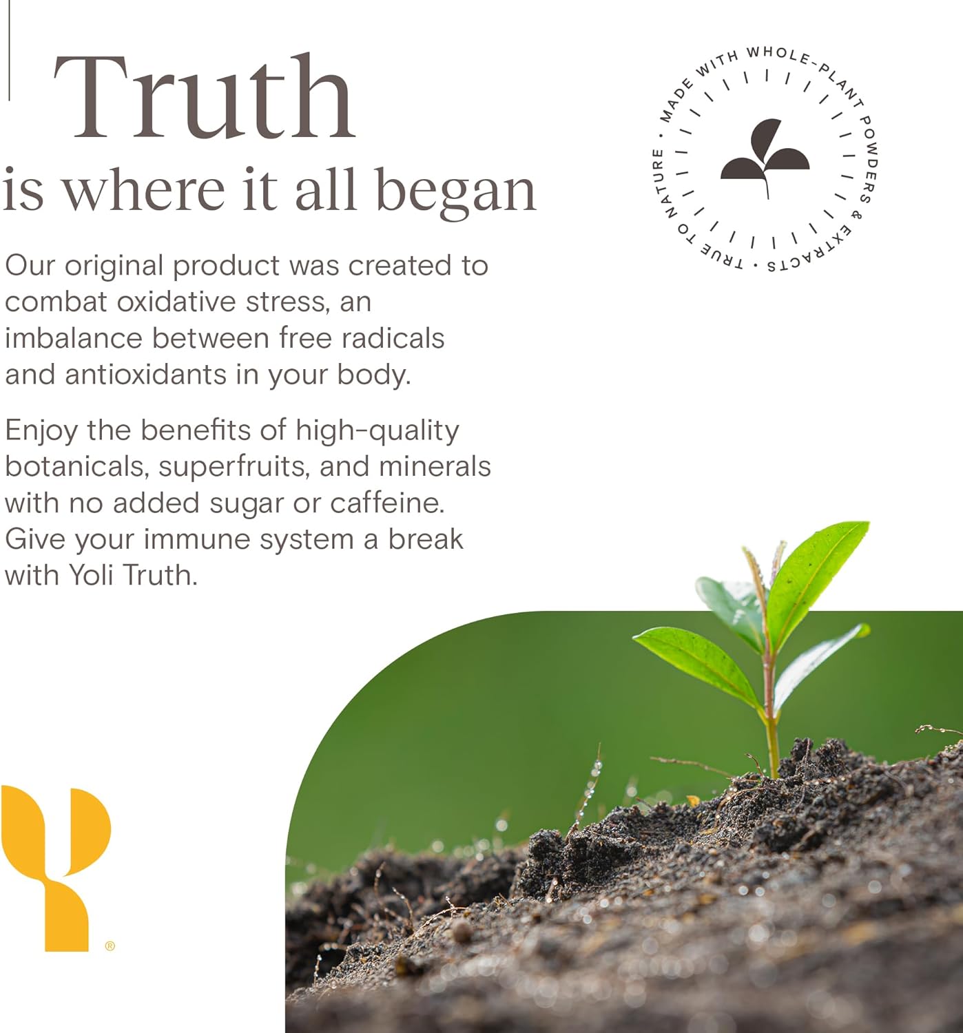 Yoli® Truth Citrus Antioxidant Immune Support Supplement - Vitamin C, Botanicals, Superfruits, Minerals - 30 Packets