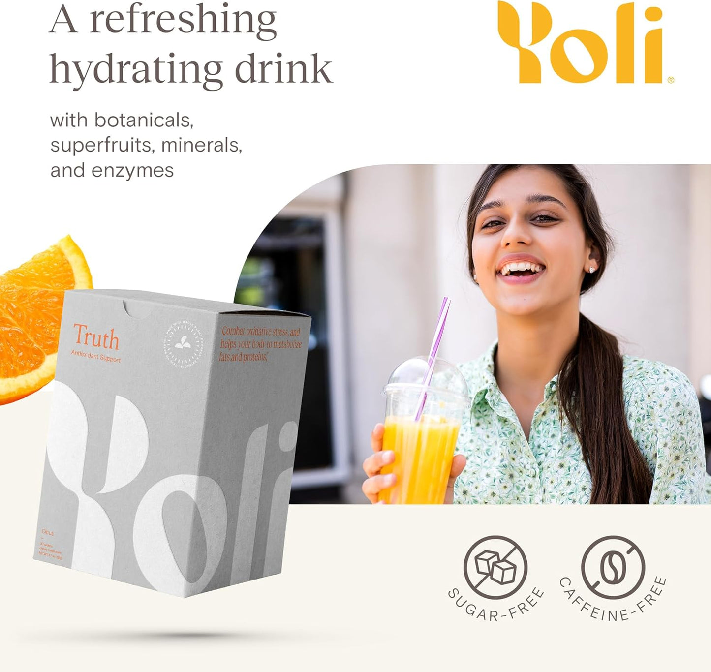 Yoli® Truth Citrus Antioxidant Immune Support Supplement - Vitamin C, Botanicals, Superfruits, Minerals - 30 Packets