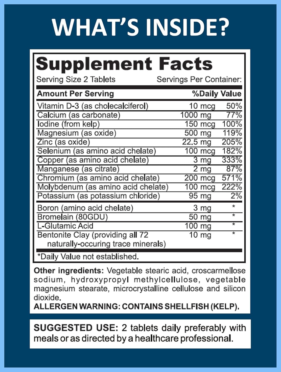 Youfit Nutrition Mega Minerals Supplement: Premium Formula with 72 Trace Minerals, Immune Health Support, Iron-Free, 1000mg Calcium, 500mg Magnesium