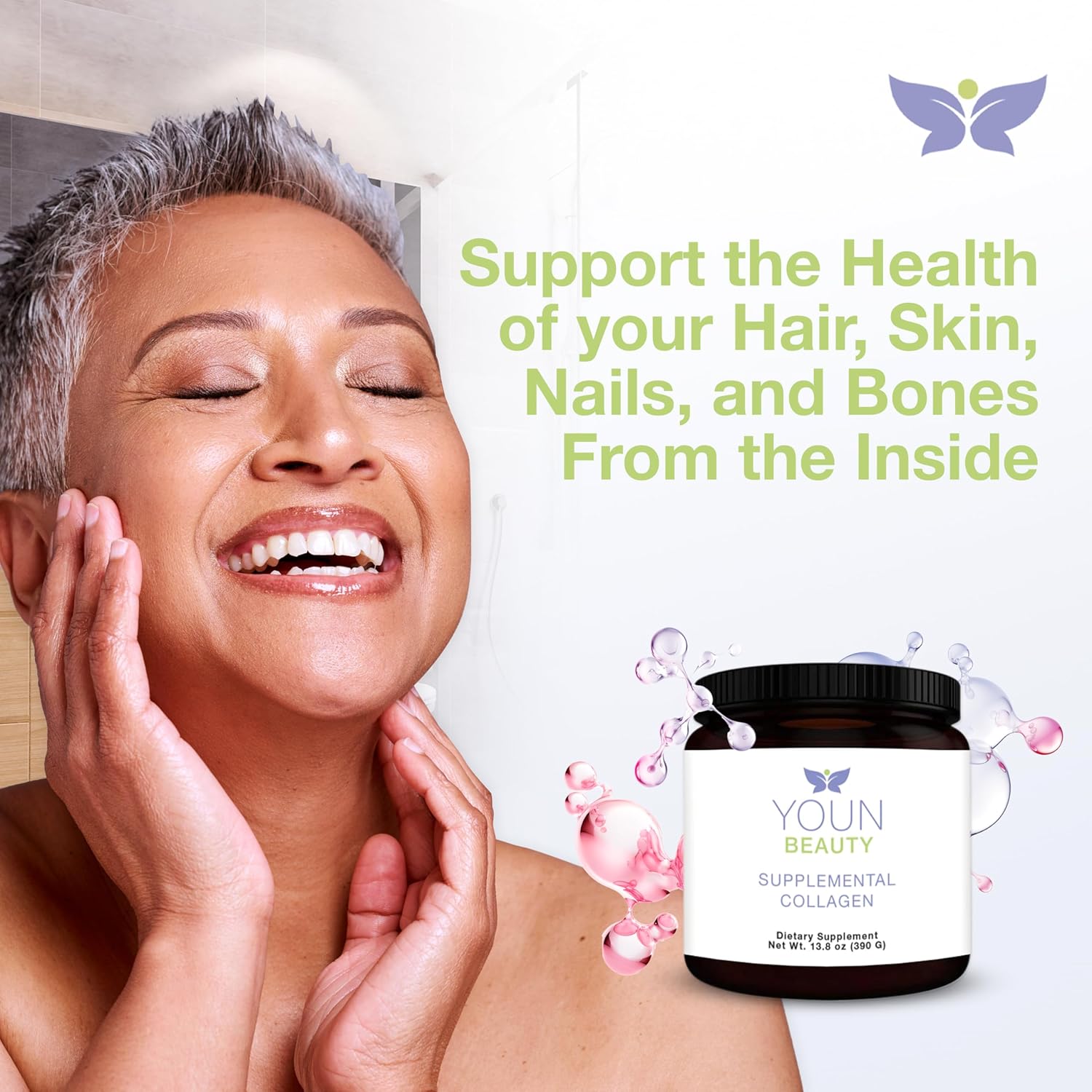 YOUN Beauty Collagen Powder by Dr. Anthony Youn - 30 Servings, Unflavored with Fortigel, Fortibone, Verisol Peptides for Skin Health