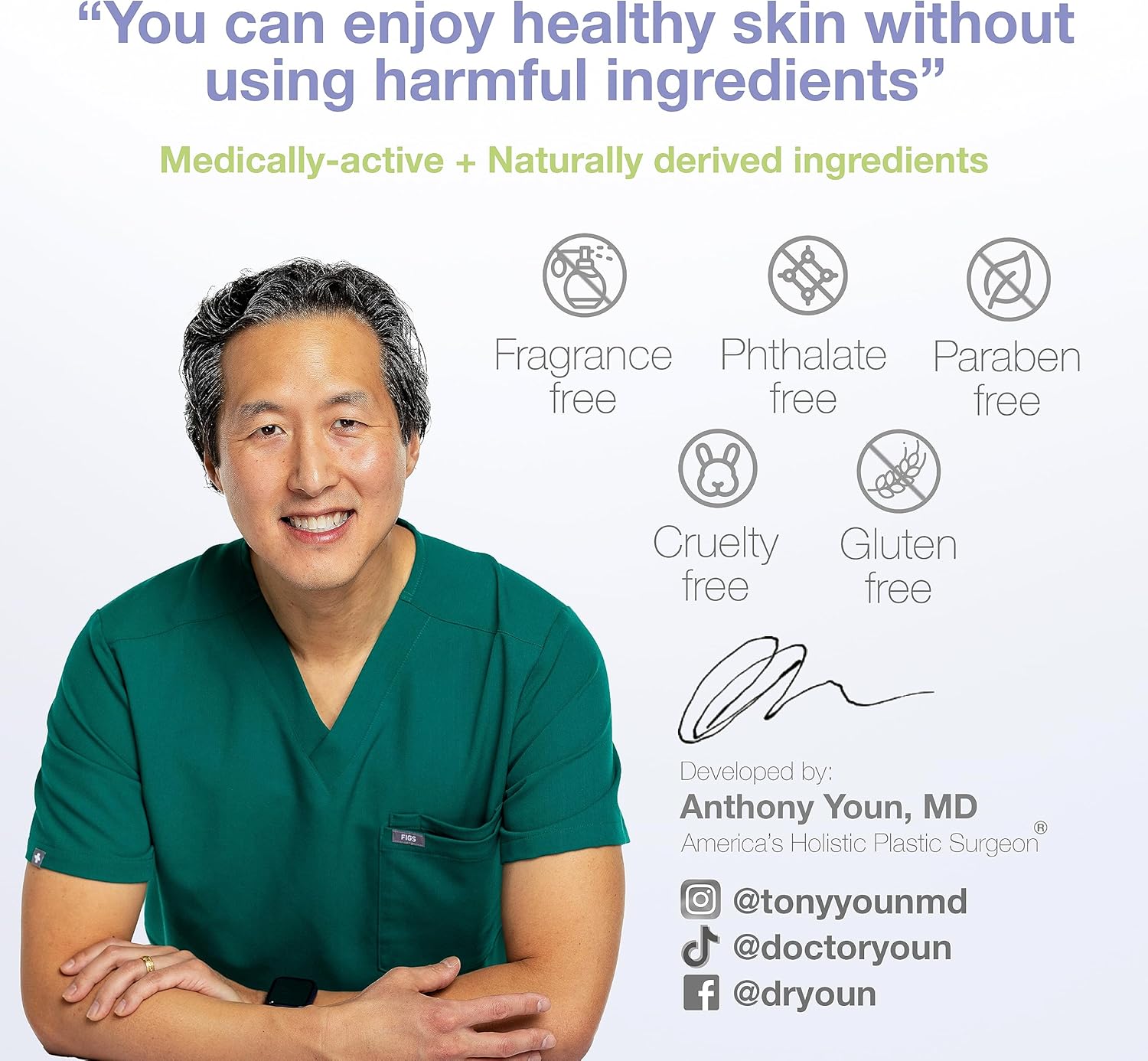 YOUN Beauty Collagen Powder by Dr. Anthony Youn - 30 Servings, Unflavored with Fortigel, Fortibone, Verisol Peptides for Skin Health