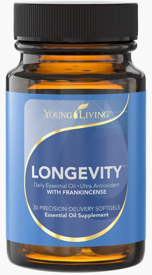 Young Living Longevity Softgels - Daily Essential Oil Antioxidant Supplement for Cellular Wellness & DHA Support