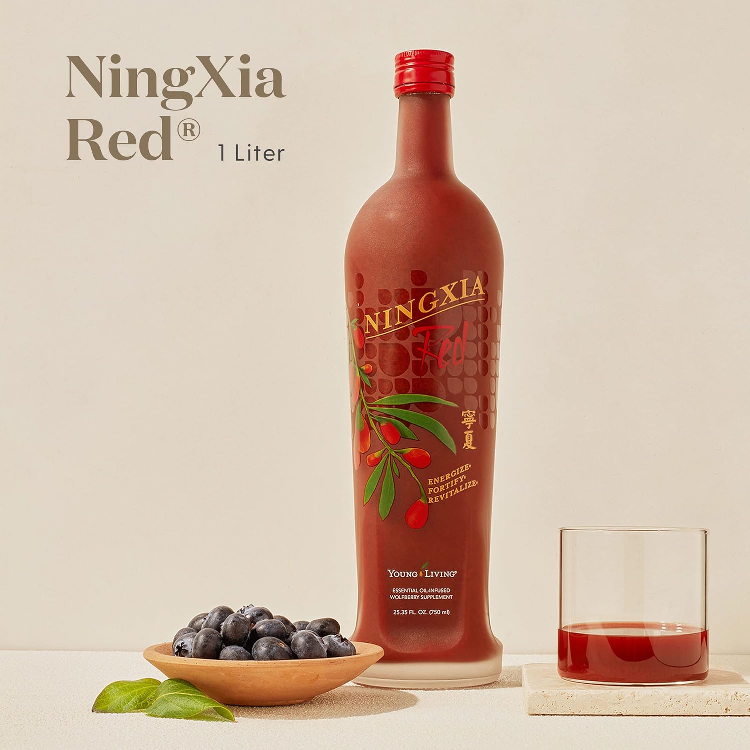 Young Living NingXia Red Antioxidant Drink 25.35 oz 2 Pack - Supports Energy & Wellness with Wolfberry, Blueberry, & Essential Oils