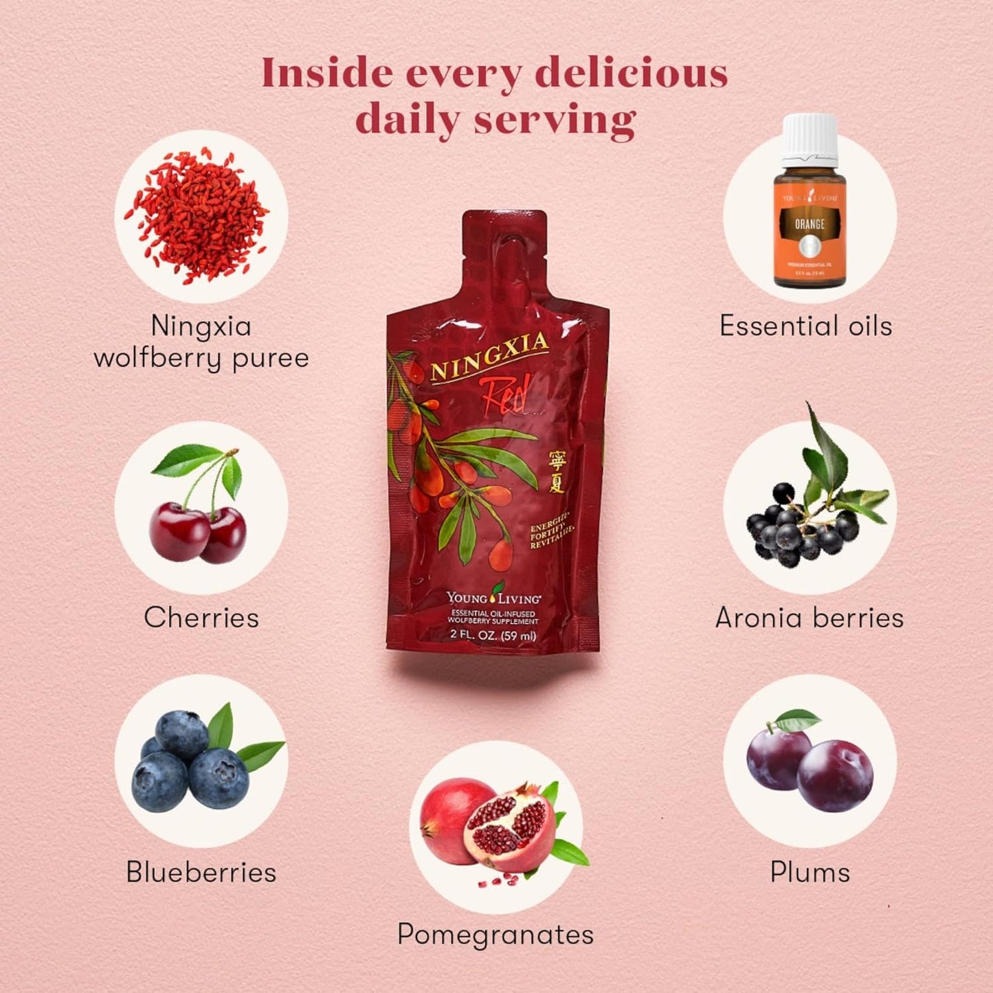 Young Living Ningxia Red Dietary Supplement - 30 Pack, 2 fl oz Each - Boost Energy, Strengthen Immunity, Rejuvenate Cells