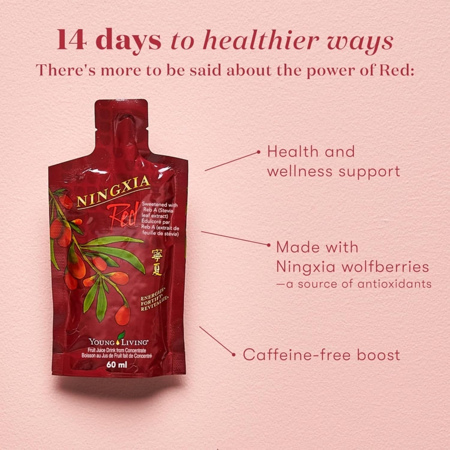 Young Living Ningxia Red Dietary Supplement - 30 Pack, 2 fl oz Each - Boost Energy, Strengthen Immunity, Rejuvenate Cells