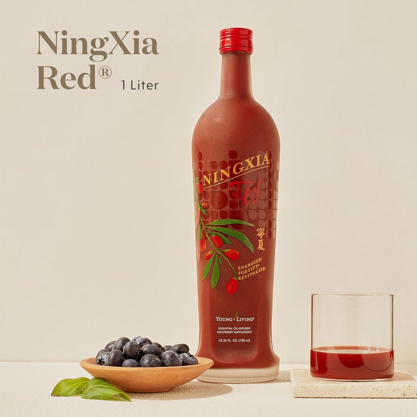 Young Living Ningxia Red Dietary Supplement 4 Pack - 750 ml Each - Boost Energy, Strengthen Immunity, Rejuvenate