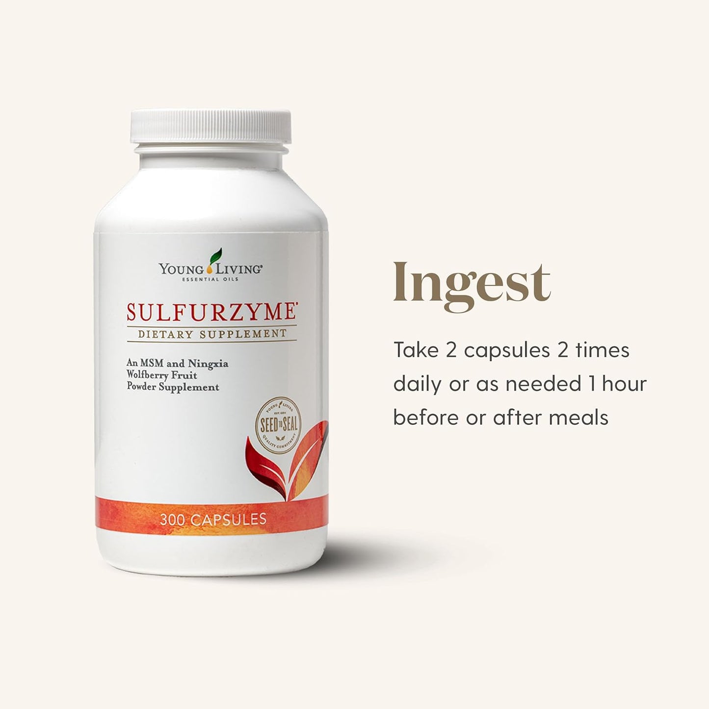 Young Living Sulfurzyme Capsules - Joint Health Support, Healthy Skin, Hair, Well-Being - MSM and Wolfberry Powder Blend