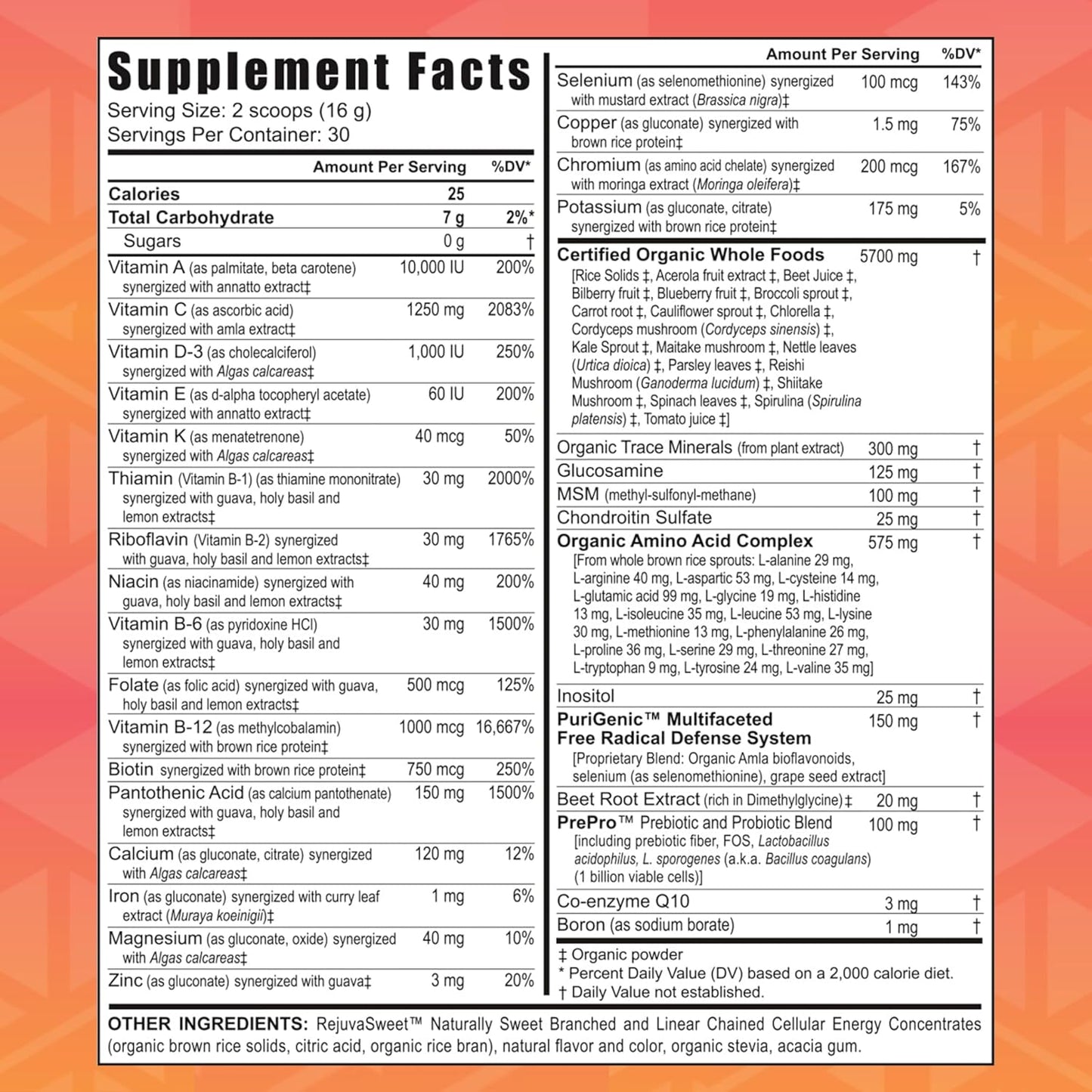 Youngevity Beyond Tangy Tangerine 2.0 Citrus Peach Fusion Multi-Vitamin & Mineral Complex 6-Pack with Natural Whole Foods