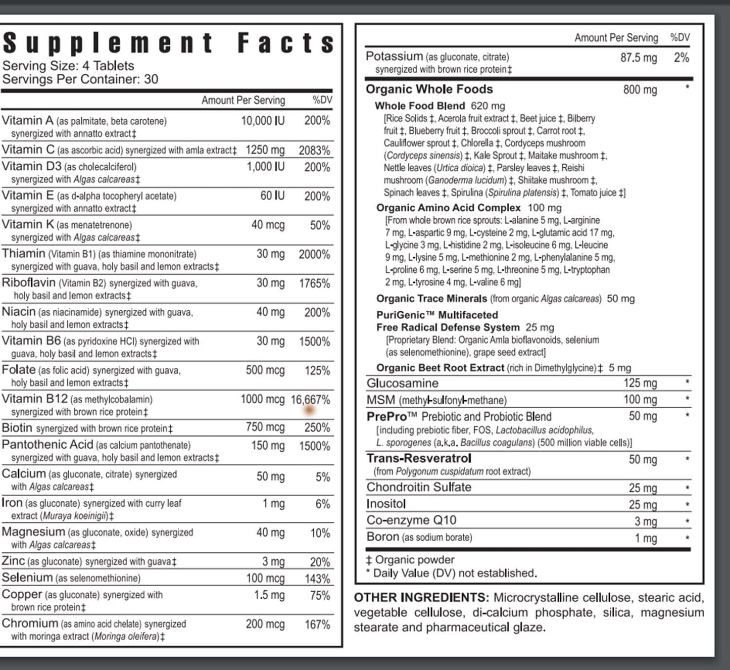 Youngevity Beyond Tangy Tangerine 2.0 Multi-Vitamin & Mineral Complex | Natural Whole Foods | 160,000 ORAC | 120 Tablets | 6-Pack