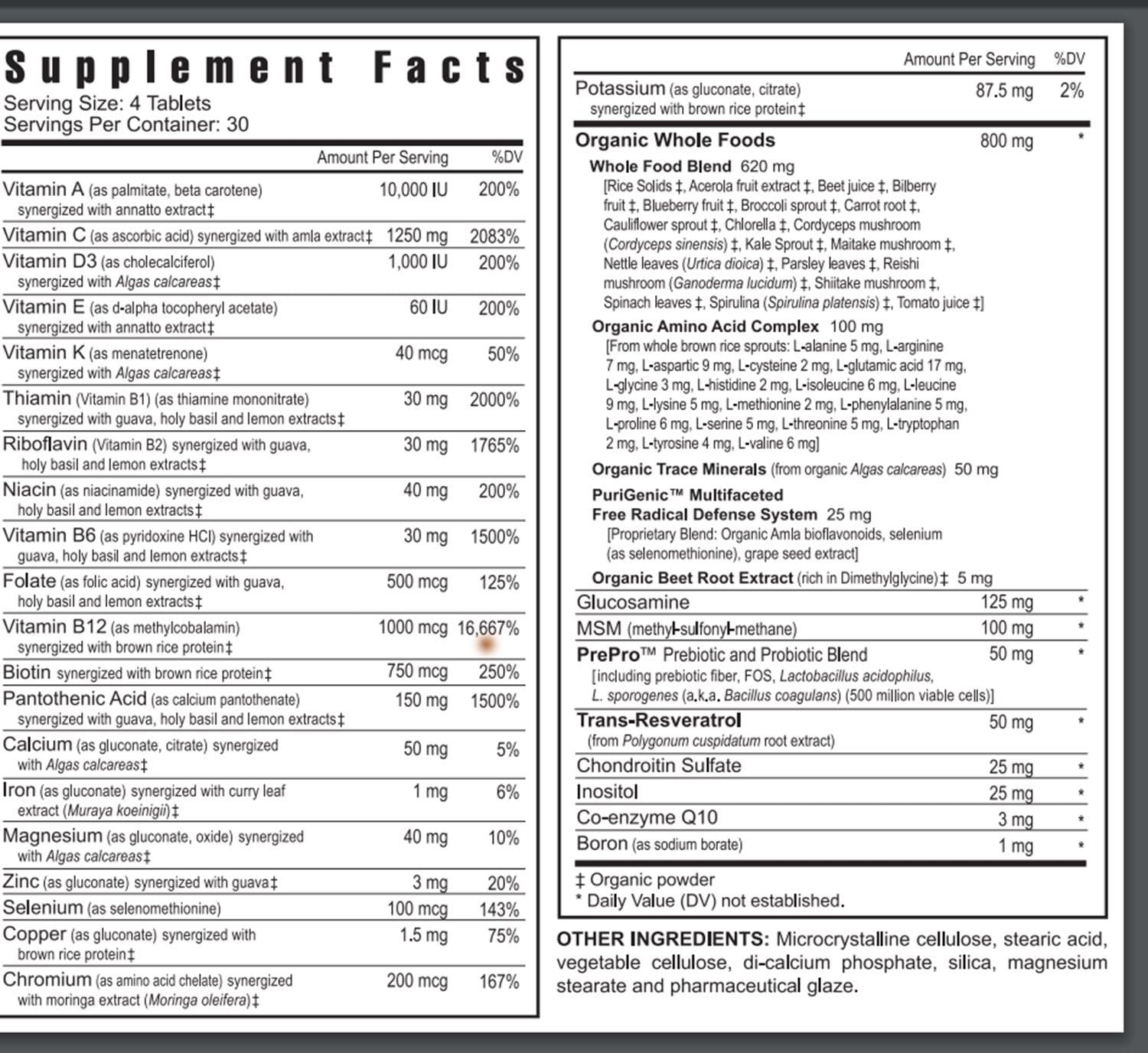 Youngevity Beyond Tangy Tangerine 2.0 Multi-Vitamin & Mineral Complex | Natural Whole Foods | 160,000 ORAC | 120 Tablets | 6-Pack