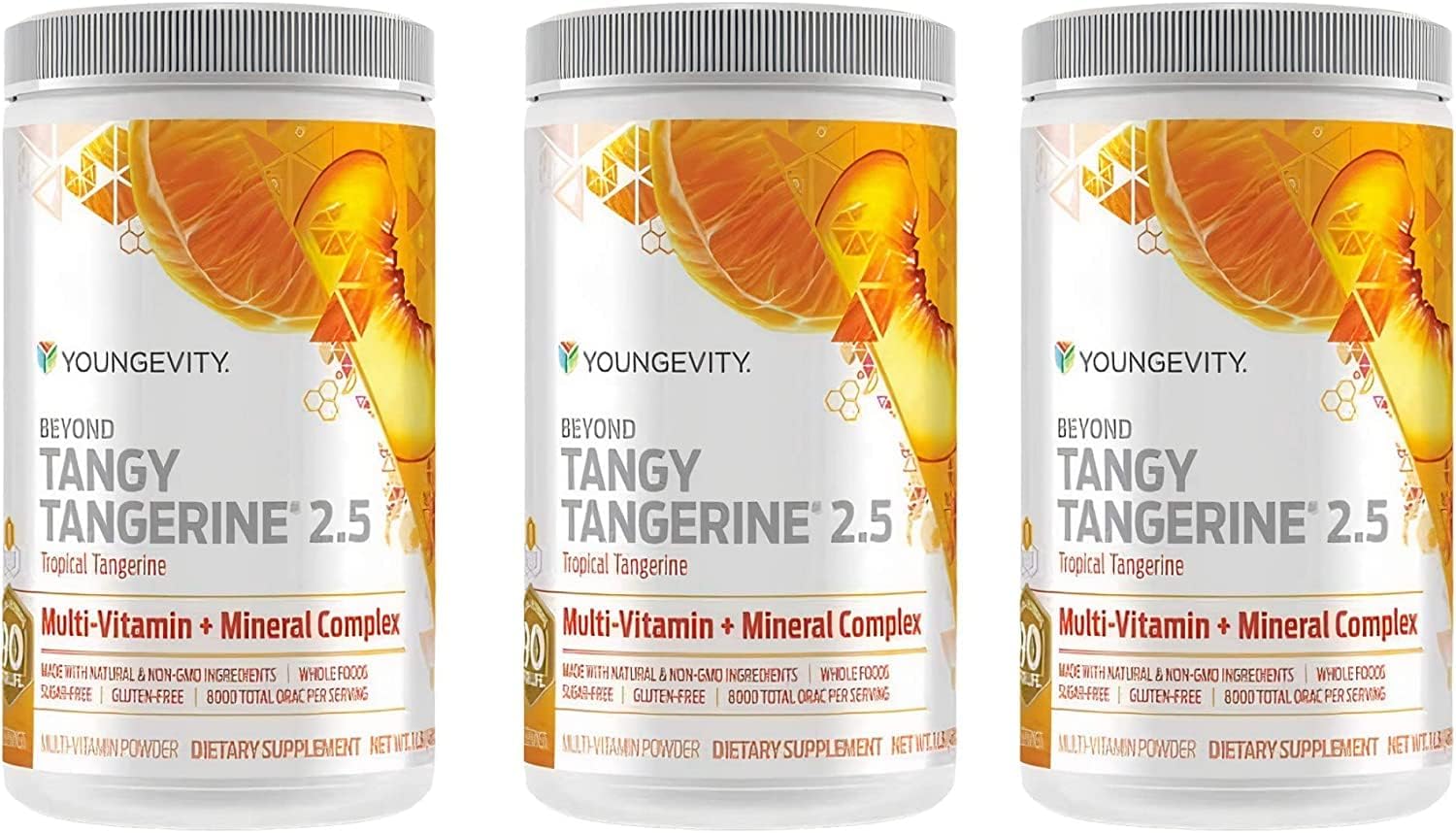 Youngevity Beyond Tangy Tangerine 2.5 Tropical Tangerine Ultimate Multi-Vitamin & Mineral Complex - Natural Whole Foods - 8,000 ORAC