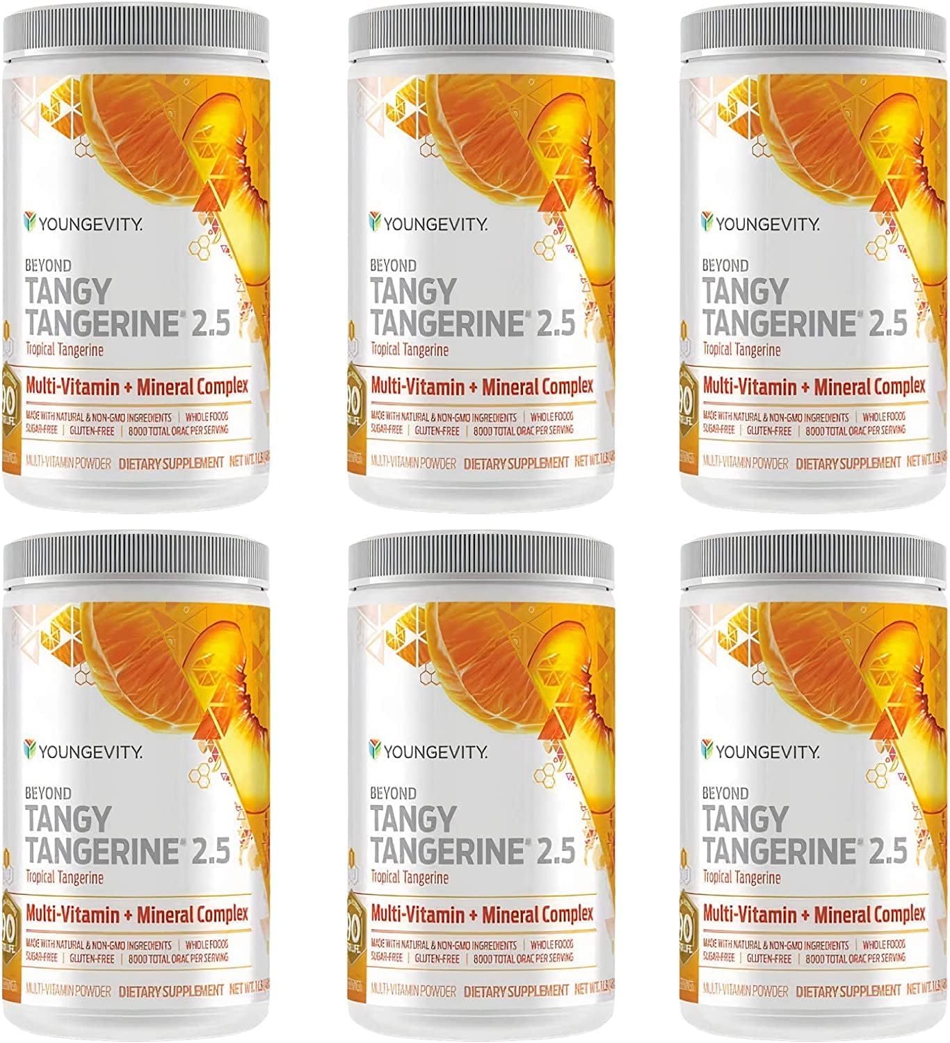 Youngevity Beyond Tangy Tangerine 2.5 Tropical Tangerine Ultimate Multi-Vitamin & Mineral Complex with Natural Whole Foods - 8,000 ORAC Value