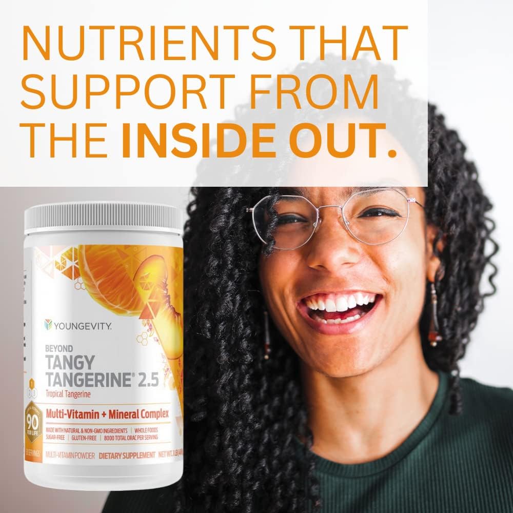 Youngevity Beyond Tangy Tangerine 2.5 Tropical Tangerine Ultimate Multi-Vitamin & Mineral Complex - Natural Whole Foods - 8,000 ORAC