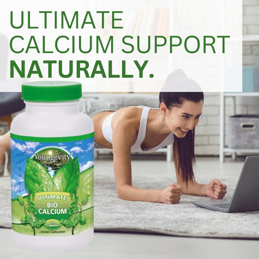 Youngevity Bio Calcium Plus - Chelated Calcium & Magnesium with Essential Minerals for Strong Bones - 120 Capsules