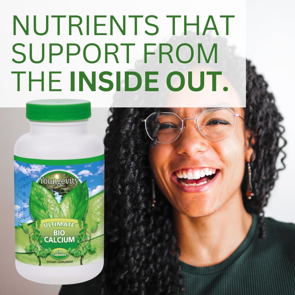 Youngevity Bio Calcium Plus - Chelated Calcium & Magnesium with Essential Minerals for Strong Bones - 120 Capsules