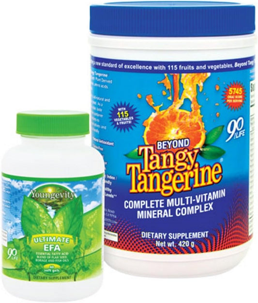 Youngevity BTT Basic 90 Pak with Beyond Tangy Tangerine and Ultimate EFA Plus - International Shipping Available