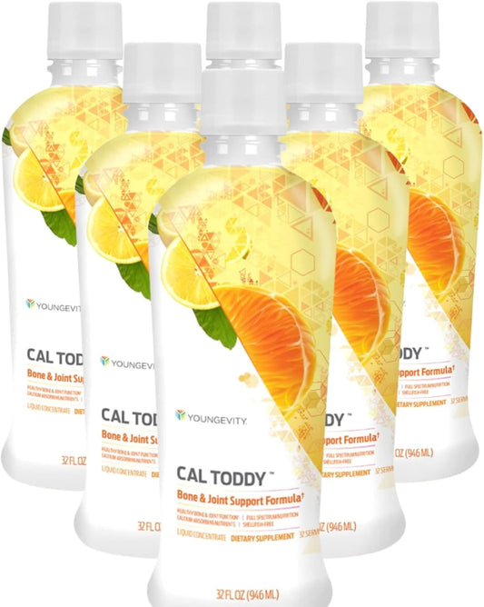 Youngevity Cal Toddy Liquid Supplement - High Potency Calcium and Magnesium with Essential Vitamins and Minerals - Bone Health Support - 32 Fl Oz (Pack of 6)