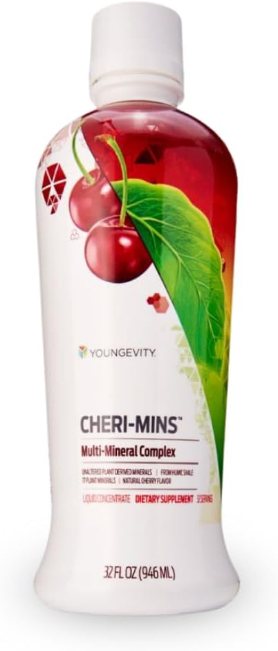 Youngevity Cheri-Mins Liquid Minerals with 77+ Trace Minerals - Plant Derived - Humic Shale Formula - 32 Fl Oz