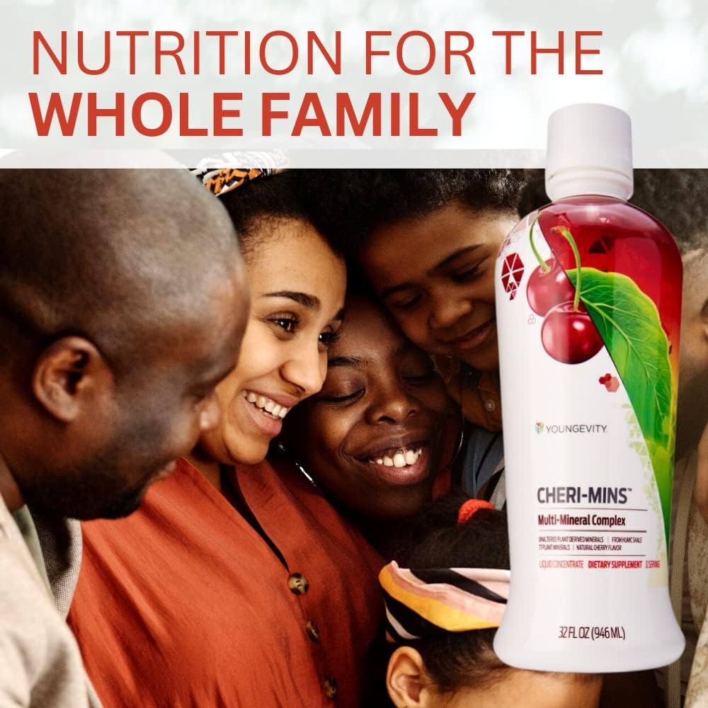 Youngevity Cheri-Mins Liquid Minerals with 77+ Trace Minerals - Plant Derived - Humic Shale Formula - 32 Fl Oz