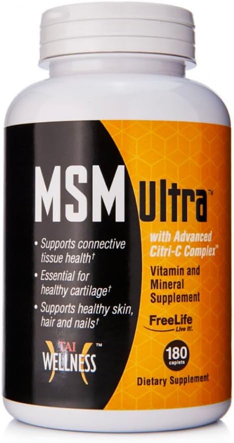 Youngevity Freelife MSM Ultra Supplement | 3,000mg MSM + Citri-C Complex + Vitamin C | Bone & Joint Support | 180 Count