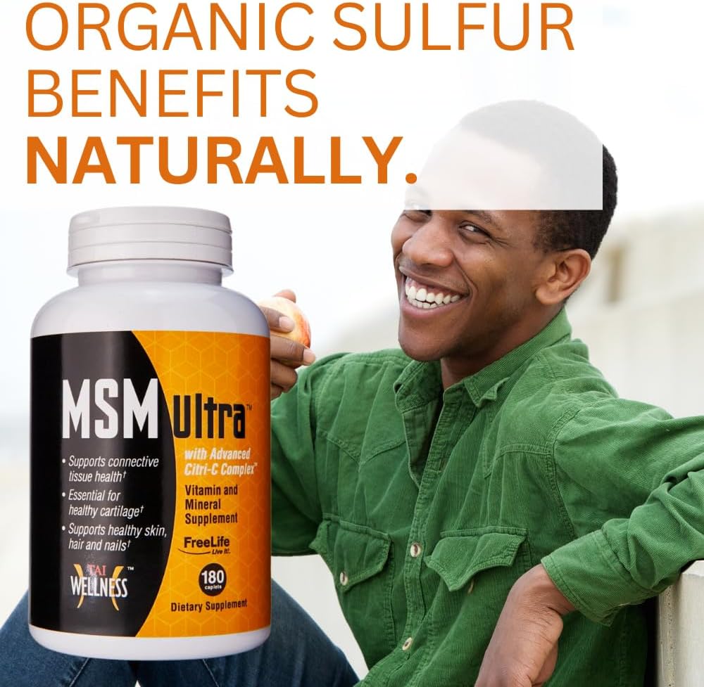 Youngevity Freelife MSM Ultra Supplement | 3,000mg MSM + Citri-C Complex + Vitamin C | Bone & Joint Support | 180 Count