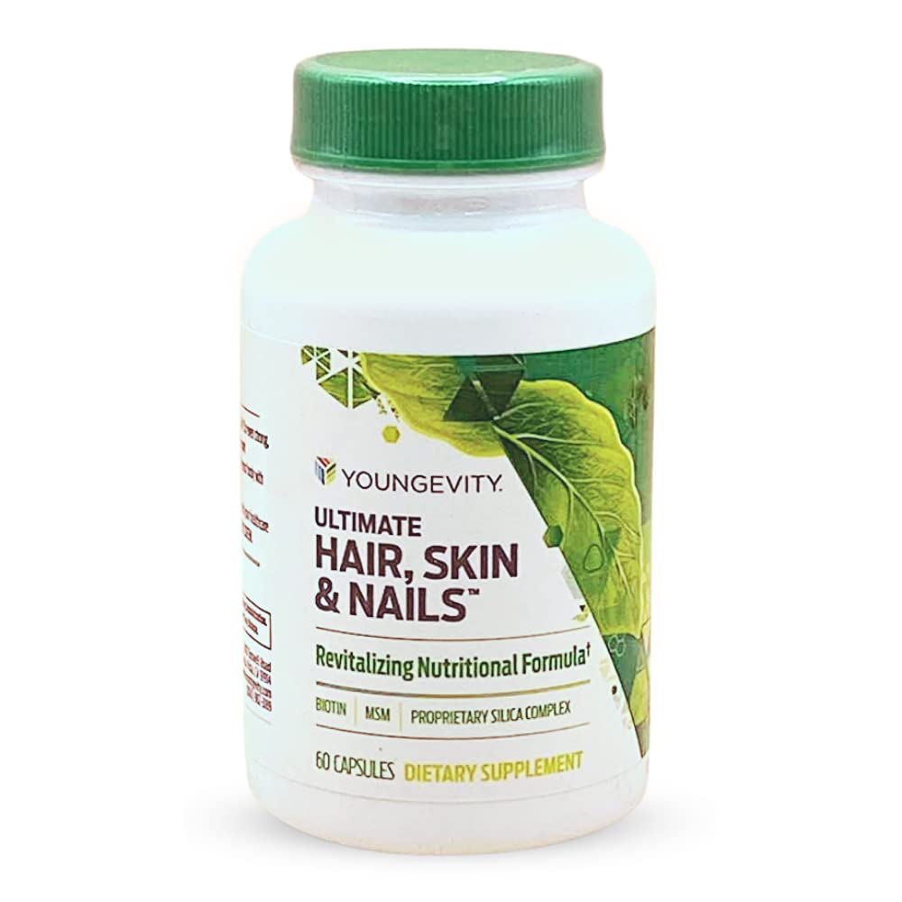 Youngevity Hair Skin and Nails Supplement - 60 Capsules for Healthy Hair, Skin, and Nails