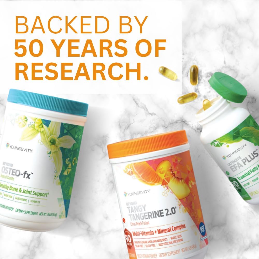 Youngevity Healthy Body Start Pack 2.0 with Beyond Tangy Tangerine 2.0, Osteo FX Powder, Ultimate EFA Plus - Ships Globally