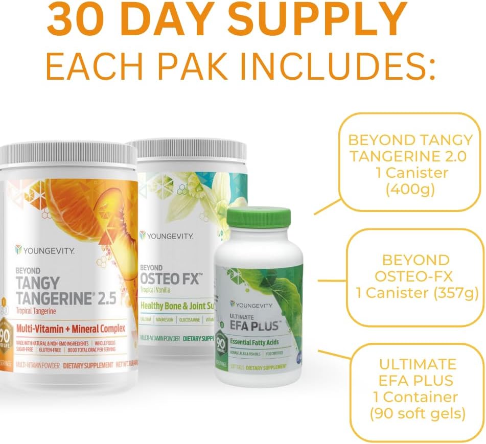 Youngevity Healthy Body Start Pak 2.5 | Organic Nutrition with 60+ Minerals, 16 Vitamins, 12 Amino Acids | Whole Foods, Pre/Probiotics + Joint Support | 30 Day Supply