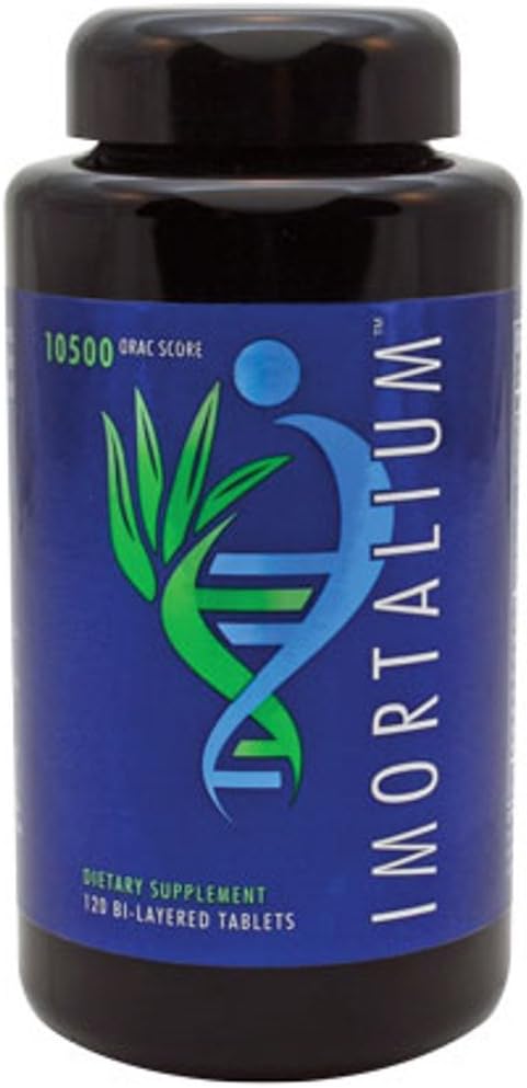 Youngevity Imortalium® - Anti-Aging Supplement with Telomere Support, Fucoxanthin, Fucoidan, MSM, Glutathione, Skin Rejuvenation Blend + 12 Whole Foods - 120 Tablets