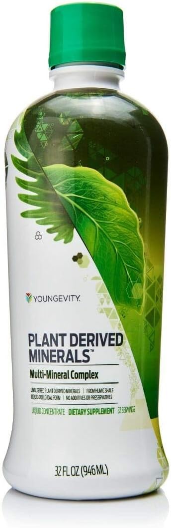 Youngevity Liquid Mineral Supplement - 77+ Natural Trace Minerals - 19,000mg Plant Minerals - Colloidal Form Humic Shale - 32 oz Bottle
