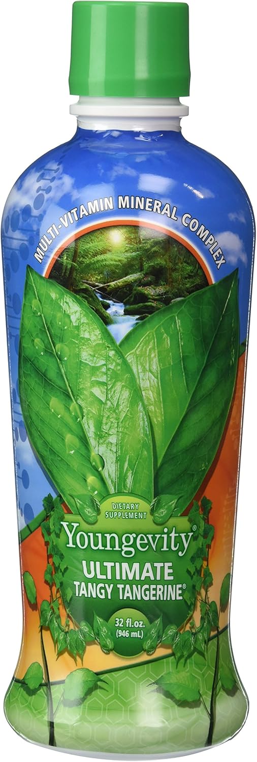 Youngevity Majestic Earth Ultimate Tangy Tangerine Liquid Multivitamin 32 oz - Gluten-Free Immune Support for Men, Women & Kids - Nutritional Drink for Energy & Health Boost